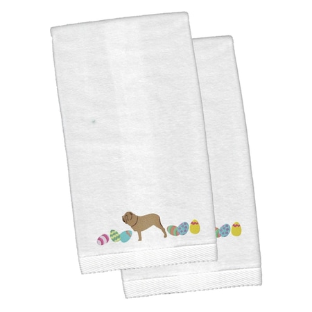 Carolines Treasures Neopolitan Mastiff Easter White Embroidered Plush Hand Towel, 2PK CK1664KTEMB